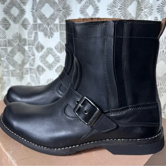 Timberland Earthkeepers 73182 Black Leather Engineer Harness Boots Men’s 10 NIB - Picture 3 of 12